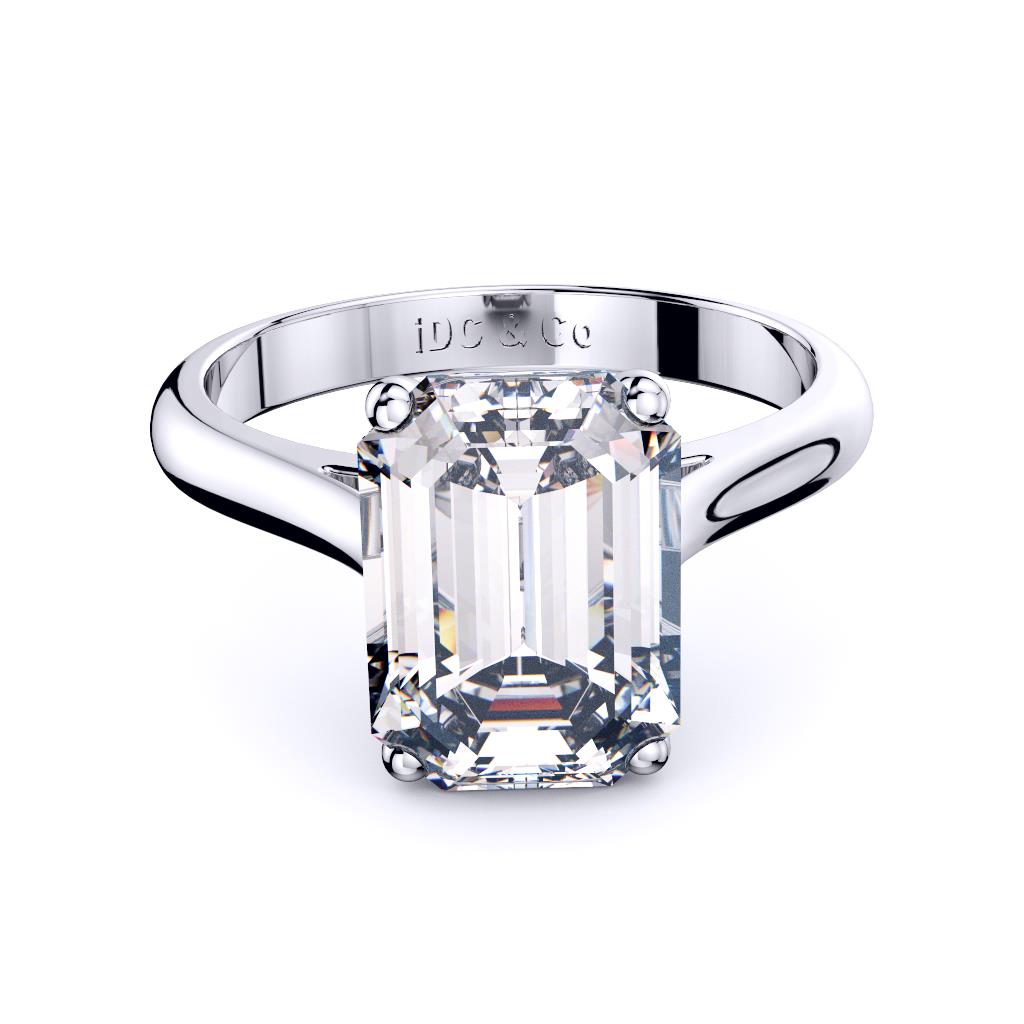 Perth Diamond company 4 claw emerald cut solitaire engagement ring