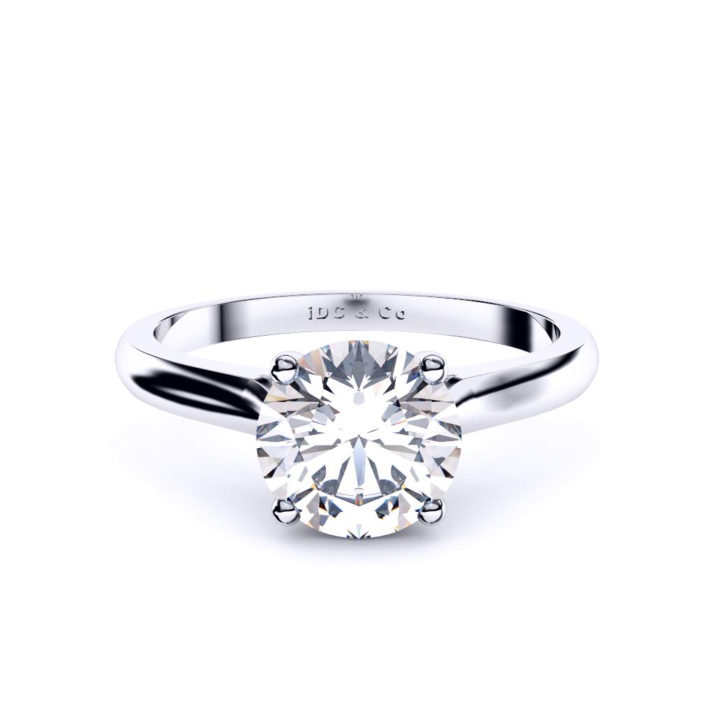 Perth diamond engagement ring 4 claw solitaire in white gold
