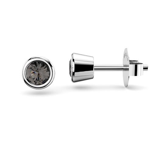 Grey Spinel Stud Earrings - Bezel Set - Perth Diamond Company